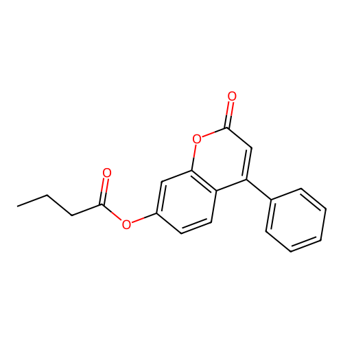 2-oxo-4-phenyl-2H-chromen-7-yl butyrate structure