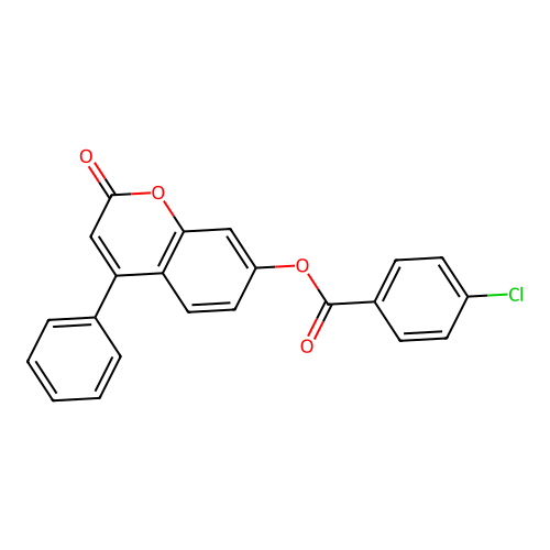 2-oxo-4-phenyl-2H-chromen-7-yl 4-chlorobenzoate structure