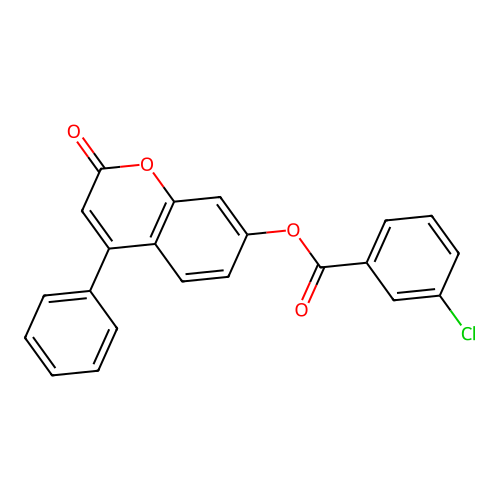 2-oxo-4-phenyl-2H-chromen-7-yl 3-chlorobenzoate structure