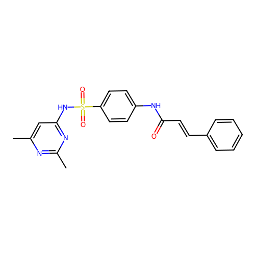 (E)-N-[4-[(2,6-dimethylpyrimidin-4-yl)sulfamoyl]phenyl]-3-phenylprop-2-enamide structure