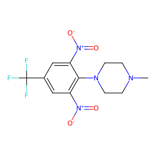 1-[2,6-Dinitro-4-(trifluoromethyl)phenyl]-4-methylpiperazine structure