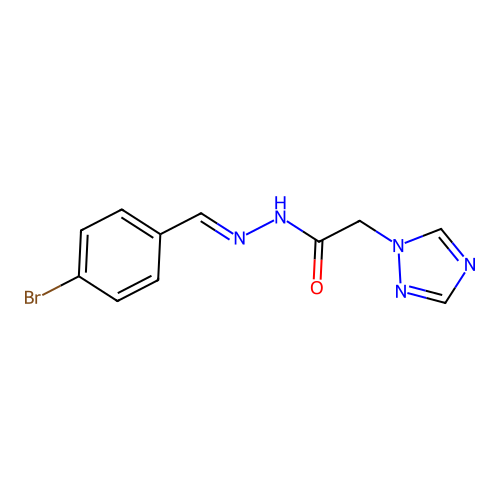 N'-[(E)-(4-bromophenyl)methylidene]-2-(1H-1,2,4-triazol-1-yl)acetohydrazide structure
