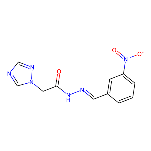 N'-[(E)-(3-nitrophenyl)methylidene]-2-(1H-1,2,4-triazol-1-yl)acetohydrazide structure
