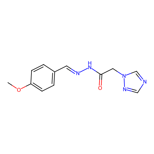 N'-[(E)-(4-methoxyphenyl)methylidene]-2-(1H-1,2,4-triazol-1-yl)acetohydrazide structure