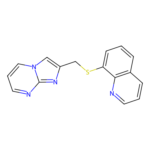 8-[(Imidazo[1,2-a]pyrimidin-2-ylmethyl)sulfanyl]quinoline structure