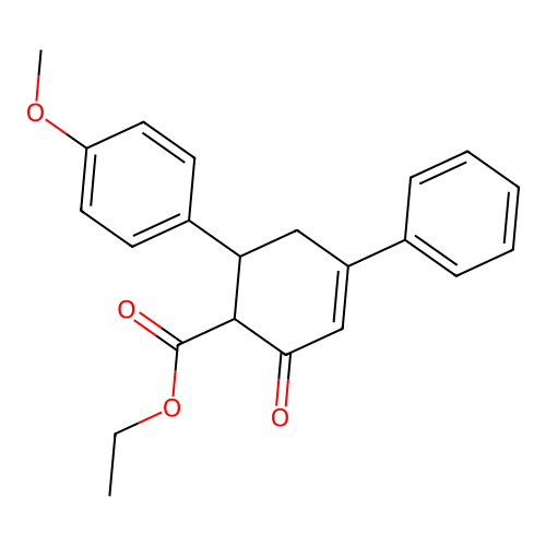 Ethyl 6-(4-methoxyphenyl)-2-oxo-4-phenylcyclohex-3-ene-1-carboxylate structure