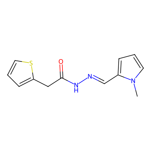 N'-((1-Methyl-1H-pyrrol-2-YL)methylene)-2-(2-thienyl)acetohydrazide structure