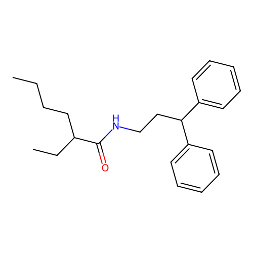 N-(3,3-diphenylpropyl)-2-ethylhexanamide structure
