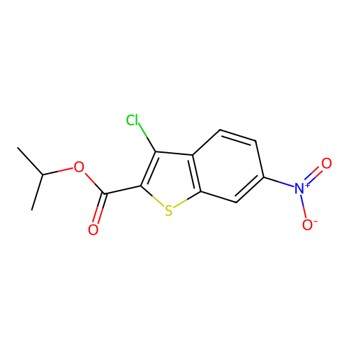 Propan-2-yl 3-chloro-6-nitro-1-benzothiophene-2-carboxylate structure