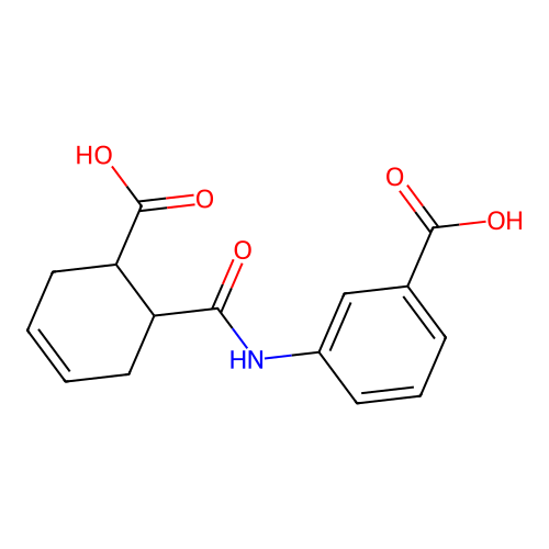 3-{[(6-Carboxy-3-cyclohexen-1-yl)carbonyl]amino}benzoic acid structure