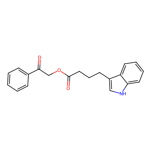 2-oxo-2-phenylethyl 4-(1H-indol-3-yl)butanoate structure