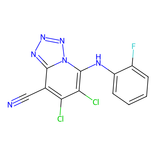 6,7-Dichloro-5-((2-fluorophenyl)amino)tetrazolo[1,5-a]pyridine-8-carbonitrile structure
