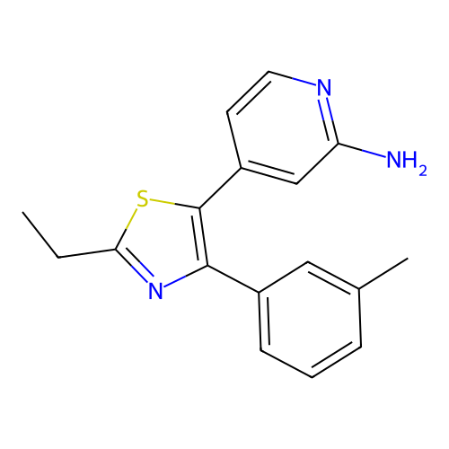 4-[2-Ethyl-4-(3-methylphenyl)-1,3-thiazol-5-yl]pyridin-2-amine structure