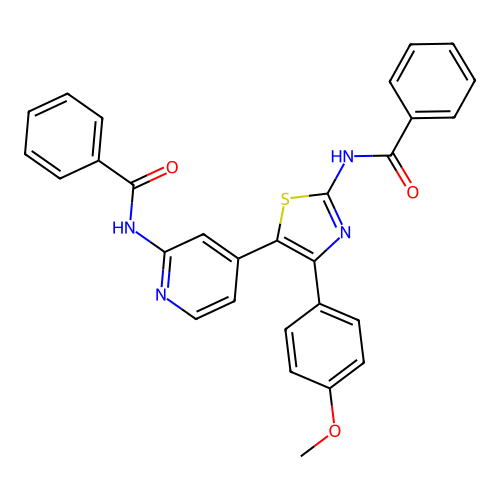 N-[4-[2-Benzoylamino-4-(4-methoxyphenyl)-1,3-thiazol-5-YL]-2-pyridyl]benzamide structure