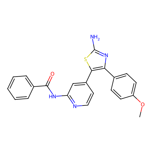 N-[4-[2-Amino-4-(4-methoxyphenyl)-1,3-thiazol-5-YL]-2-pyridyl]benzamide structure