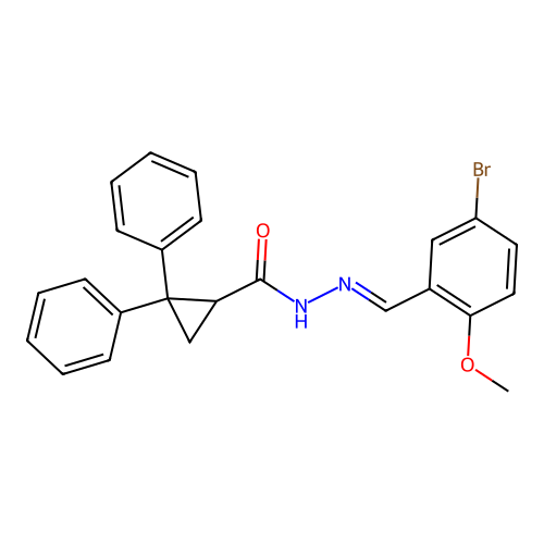 N'-(5-bromo-2-methoxybenzylidene)-2,2-diphenylcyclopropanecarbohydrazide structure