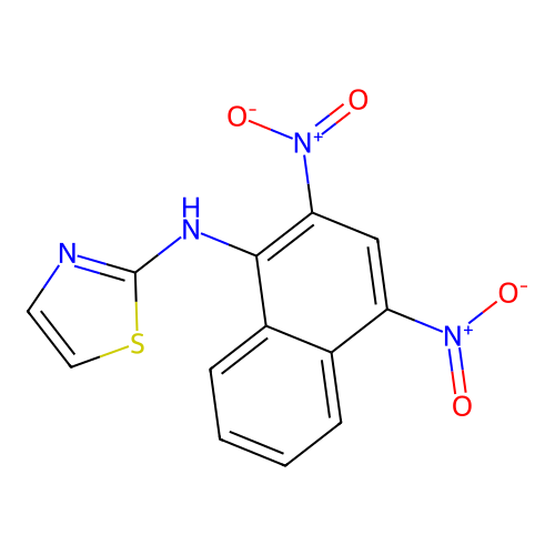 2-({2,4-Bisnitronaphthalen-1-yl}amino)-1,3-thiazole structure