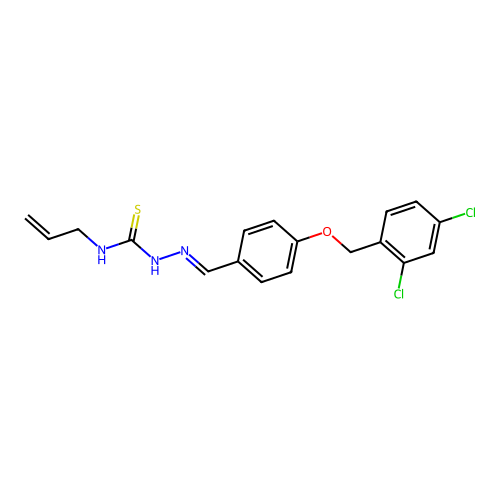 4-[(2,4-dichlorobenzyl)oxy]benzaldehyde N-allylthiosemicarbazone structure