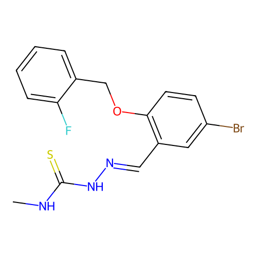 (2E)-2-{5-bromo-2-[(2-fluorobenzyl)oxy]benzylidene}-N-methylhydrazinecarbothioamide structure
