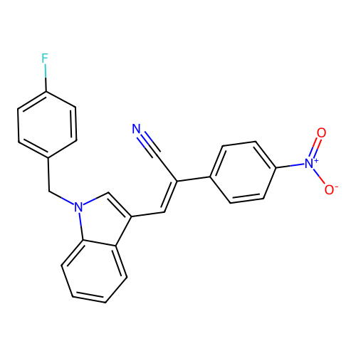 (2Z)-3-[1-(4-fluorobenzyl)-1H-indol-3-yl]-2-(4-nitrophenyl)prop-2-enenitrile structure