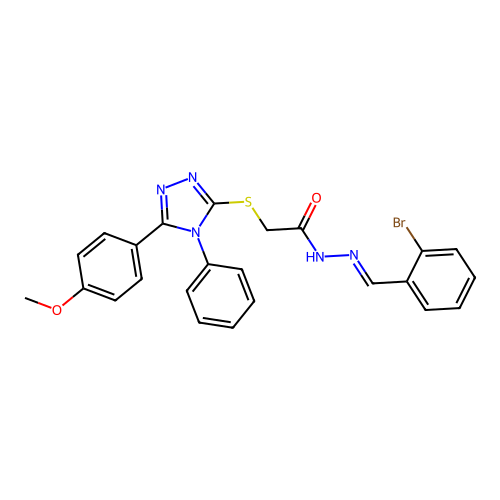 N'-[(E)-(2-bromophenyl)methylidene]-2-{[5-(4-methoxyphenyl)-4-phenyl-4H-1,2,4-triazol-3-yl]sulfanyl}acetohydrazide structure