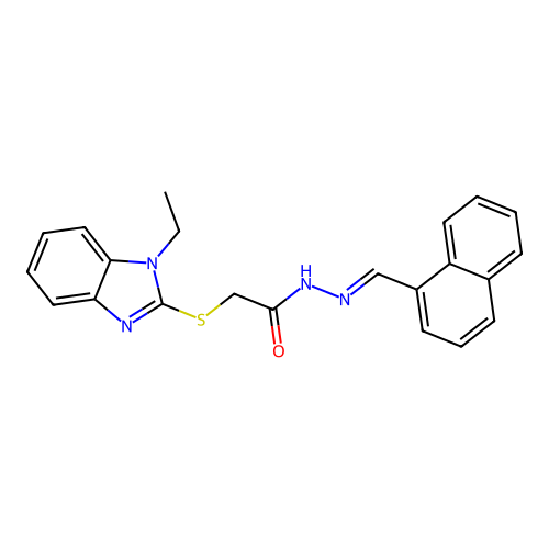 2-[(1-ethyl-1H-benzimidazol-2-yl)sulfanyl]-N'-[(E)-naphthalen-1-ylmethylidene]acetohydrazide structure