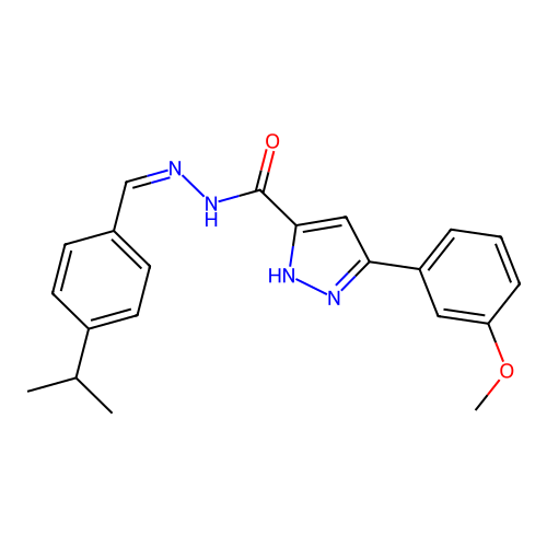 N'-[(E)-(4-isopropylphenyl)methylidene]-3-(3-methoxyphenyl)-1H-pyrazole-5-carbohydrazide structure