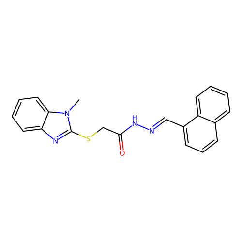 2-[(1-methyl-1H-benzimidazol-2-yl)sulfanyl]-N'-[(E)-naphthalen-1-ylmethylidene]acetohydrazide structure