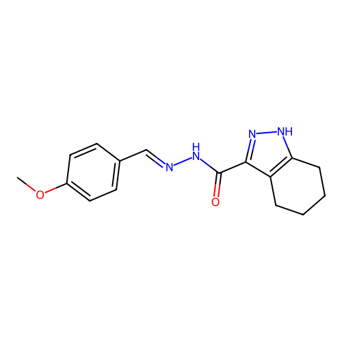 (E)-N'-(4-methoxybenzylidene)-4,5,6,7-tetrahydro-1H-indazole-3-carbohydrazide structure