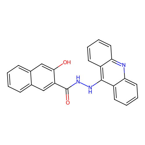 N'-(acridin-9-yl)-3-hydroxynaphthalene-2-carbohydrazide structure