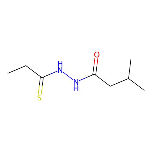 3-methyl-N'-propanethioylbutanehydrazide structure