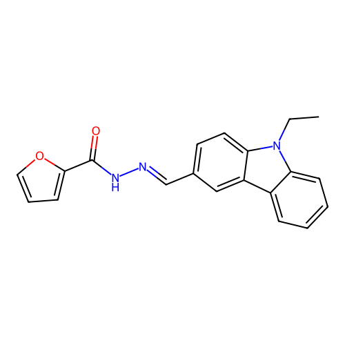 N'-[(E)-(9-ethyl-9H-carbazol-3-yl)methylidene]furan-2-carbohydrazide structure