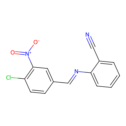 2-({4-Chloro-3-nitrobenzylidene}amino)benzonitrile structure