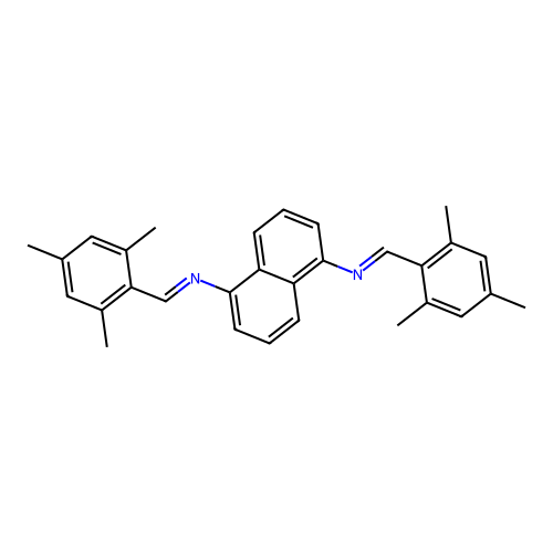 N,N'-bis[(E)-(2,4,6-trimethylphenyl)methylidene]naphthalene-1,5-diamine structure