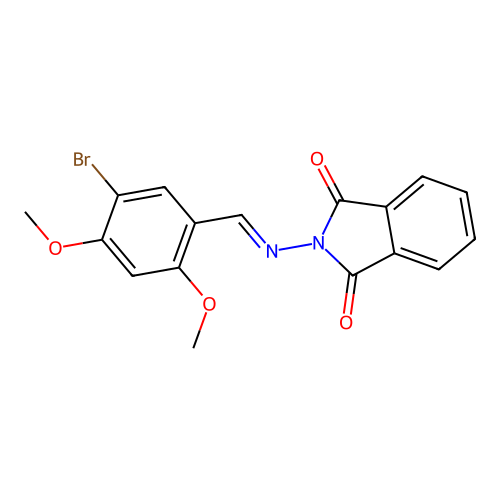 2-[(5-bromo-2,4-dimethoxybenzylidene)amino]-1H-isoindole-1,3(2H)-dione structure