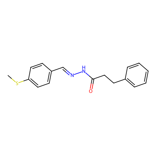 N'-[4-(methylsulfanyl)benzylidene]-3-phenylpropanohydrazide structure
