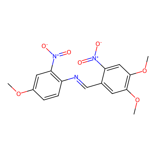 N-[(E)-(4,5-dimethoxy-2-nitrophenyl)methylidene]-4-methoxy-2-nitroaniline structure