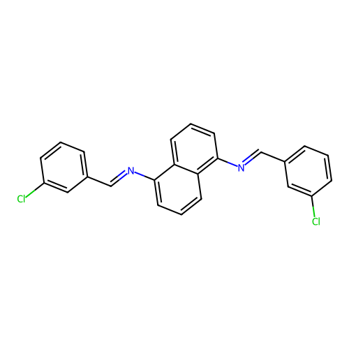 N,N'-bis[(E)-(3-chlorophenyl)methylidene]naphthalene-1,5-diamine structure