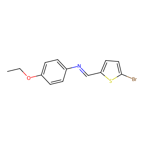 N-[(E)-(5-bromothiophen-2-yl)methylidene]-4-ethoxyaniline structure