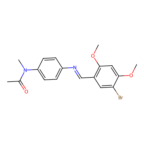 N-{4-[(5-bromo-2,4-dimethoxybenzylidene)amino]phenyl}-N-methylacetamide structure