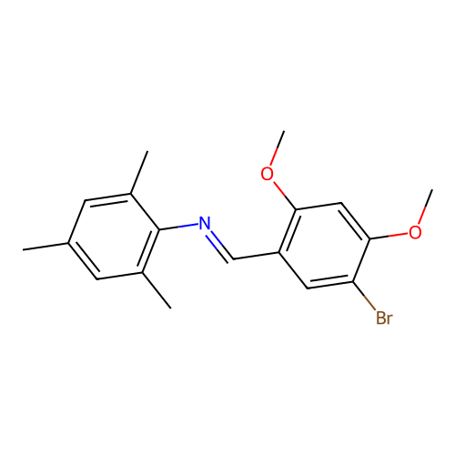 N-[(E)-(5-bromo-2,4-dimethoxyphenyl)methylidene]-2,4,6-trimethylaniline structure