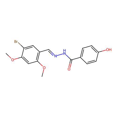 N'-(5-bromo-2,4-dimethoxybenzylidene)-4-hydroxybenzohydrazide structure