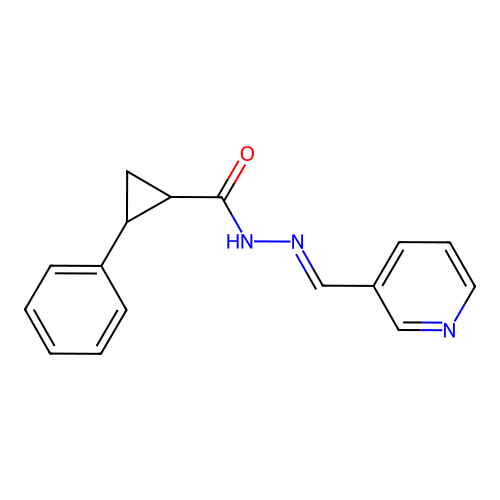2-phenyl-N'-(3-pyridinylmethylene)cyclopropanecarbohydrazide structure