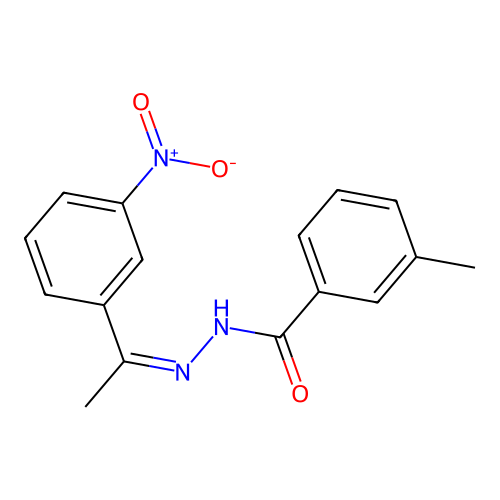 3-methyl-N-[1-(3-nitrophenyl)ethylideneamino]benzamide structure