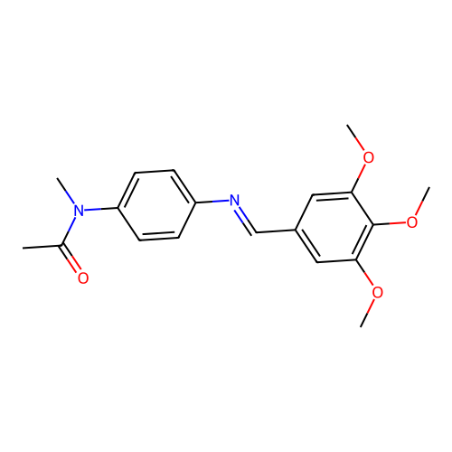 N-Methyl-N-{4-[[(3,4,5-trimethoxyphenyl)methylidene]amino]phenyl}acetamide structure