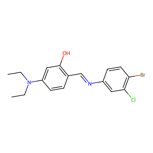 2-{[(4-Bromo-3-chlorophenyl)imino]methyl}-5-(diethylamino)phenol structure