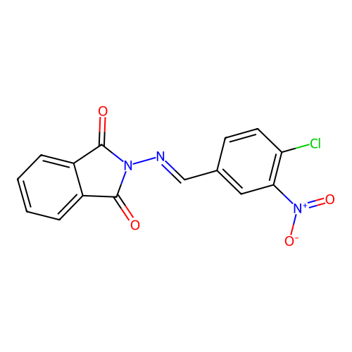 2-[(4-Chloro-3-nitro-benzylidene)-amino]-isoindole-1,3-dione structure