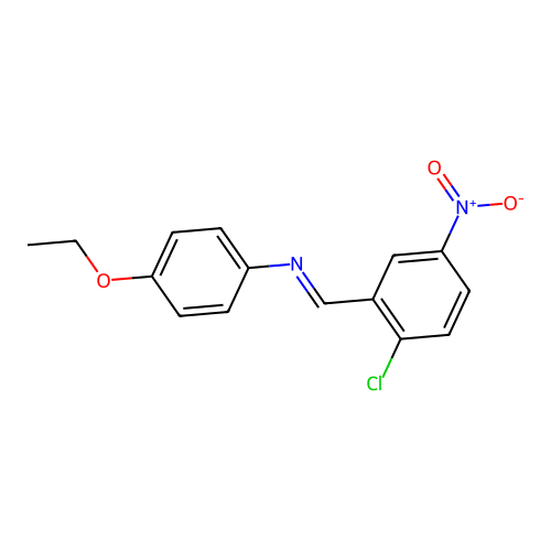 N-(2-chloro-5-nitrobenzylidene)-4-ethoxyaniline structure