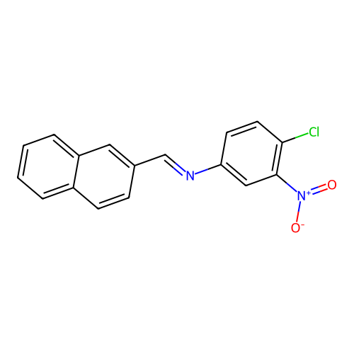 4-chloro-N-(2-naphthylmethylene)-3-nitroaniline structure
