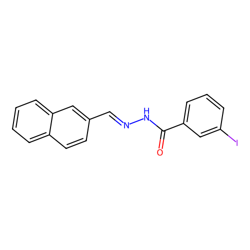 3-iodo-N-[(E)-naphthalen-2-ylmethylideneamino]benzamide structure